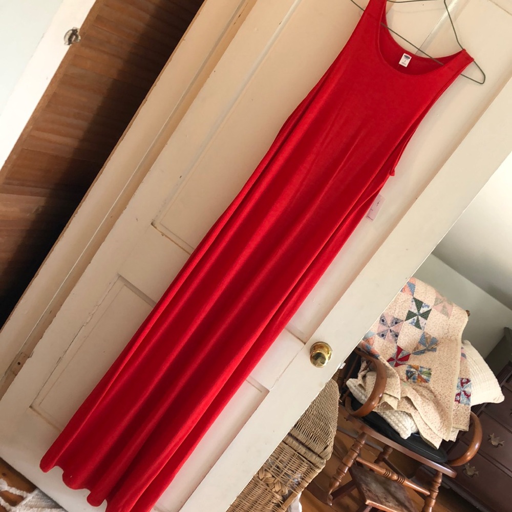 Old Navy red maxi tank dress NWT size large
